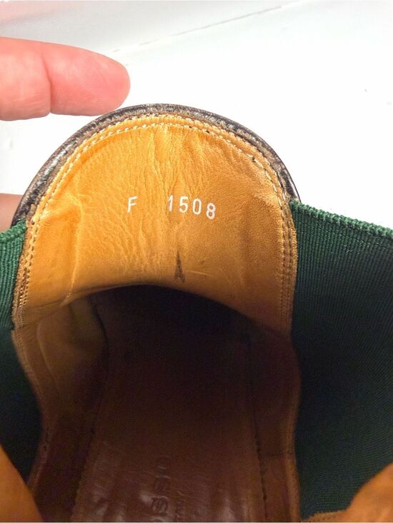 SCAROSSO Italy Giancarlo Chelsea Boots Brown Leather Green Side Panel sz 45 US12 main image 7